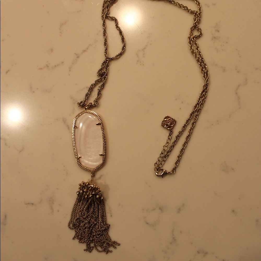 Kendra Scott White and Gold Rayne Necklace